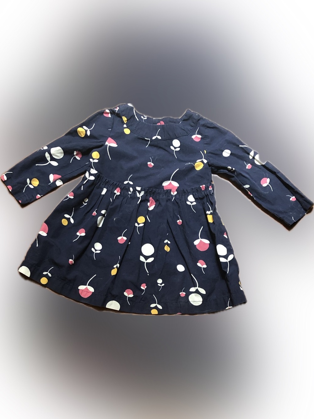 Hanna Andersson Navy Long-Sleeve Cherry Dot Dress